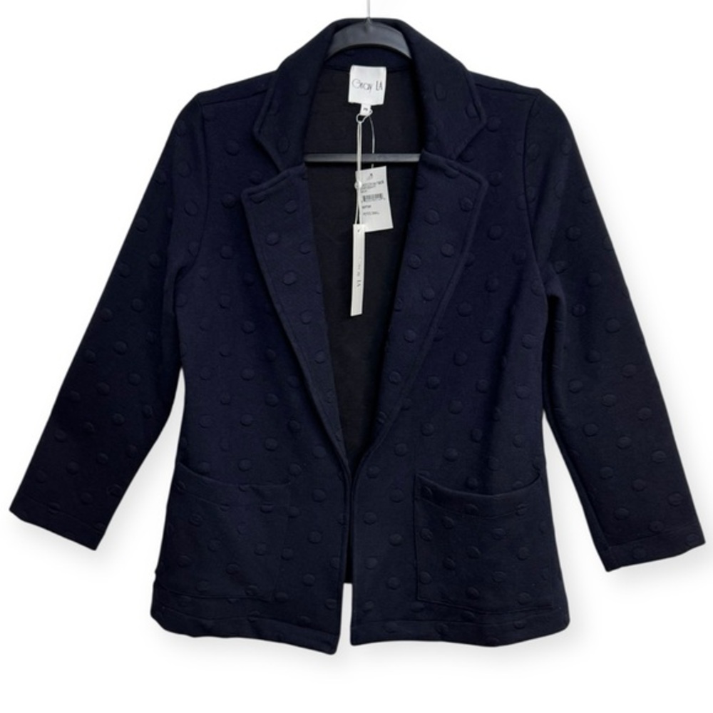 Gray LA Women’s Navy Textured‎ Blazer with Pockets Size SP